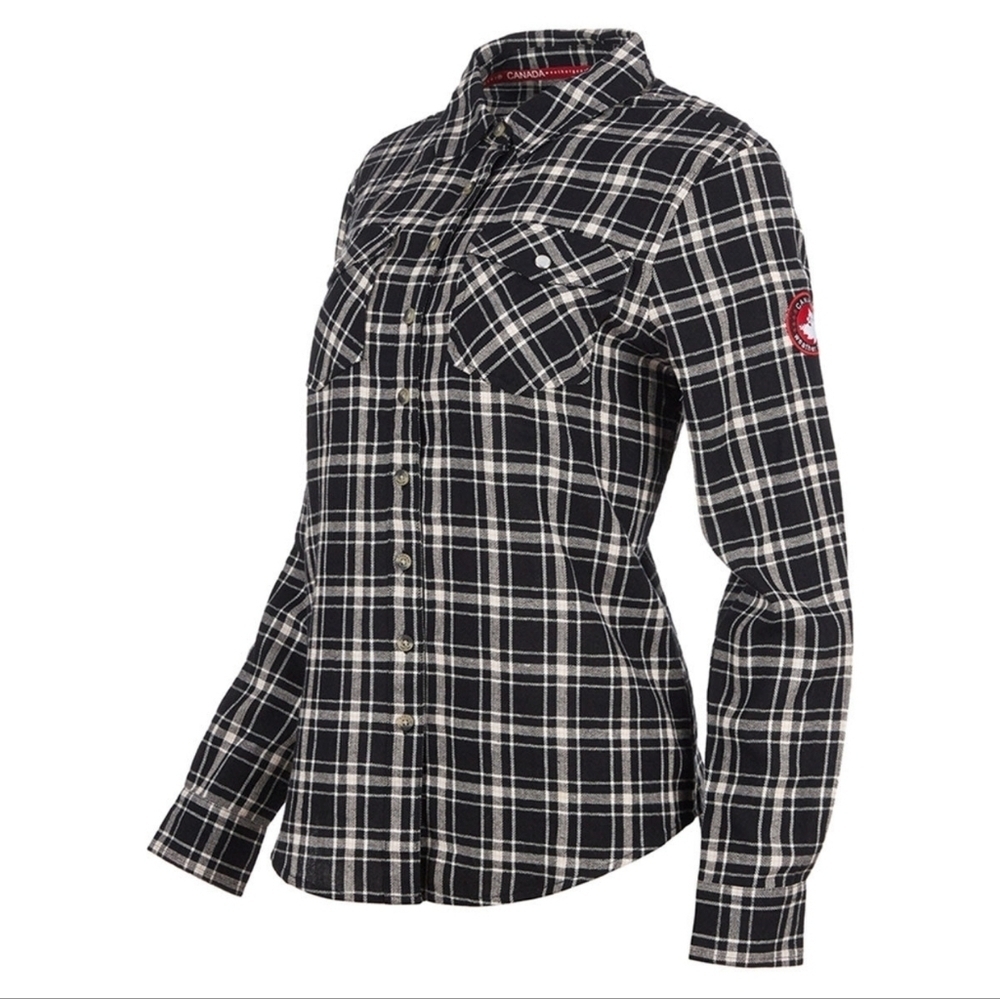 Canada Weather Gear Women's Unlined Flannel Black & Pale Pink